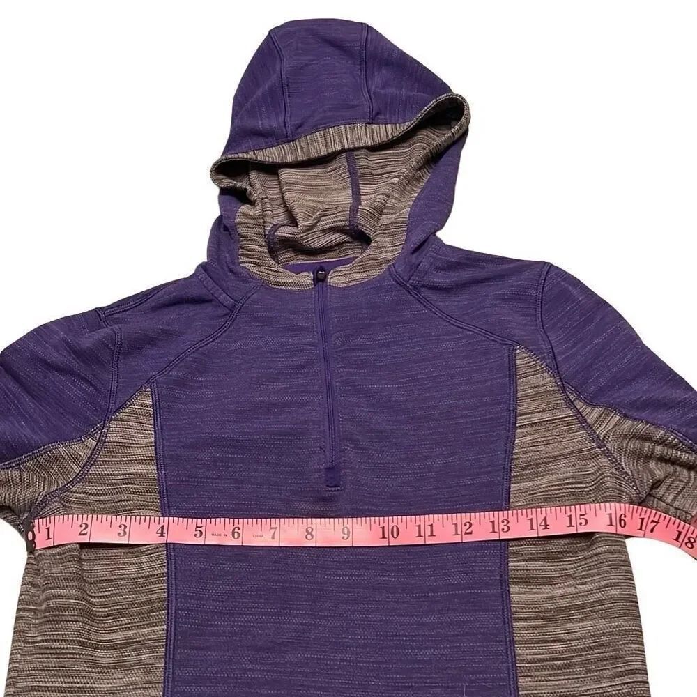 Mondetta Performance Gear Women's Purple Gray 1/4 Zip Hooded Sweatshirt Medium